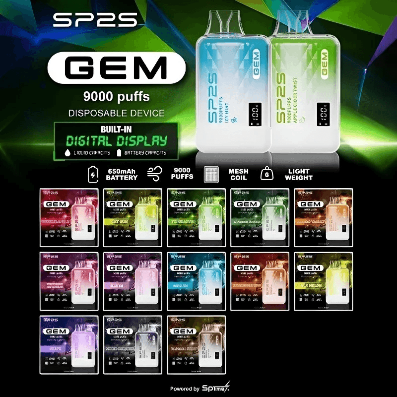 SP2S GEM 9000 PUFFS 拋棄式電子煙 | 台灣現貨 | 【10種口味】